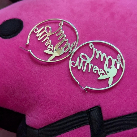 Playboy miss july hoop earrings circle Silver color - Picture 2 of 8